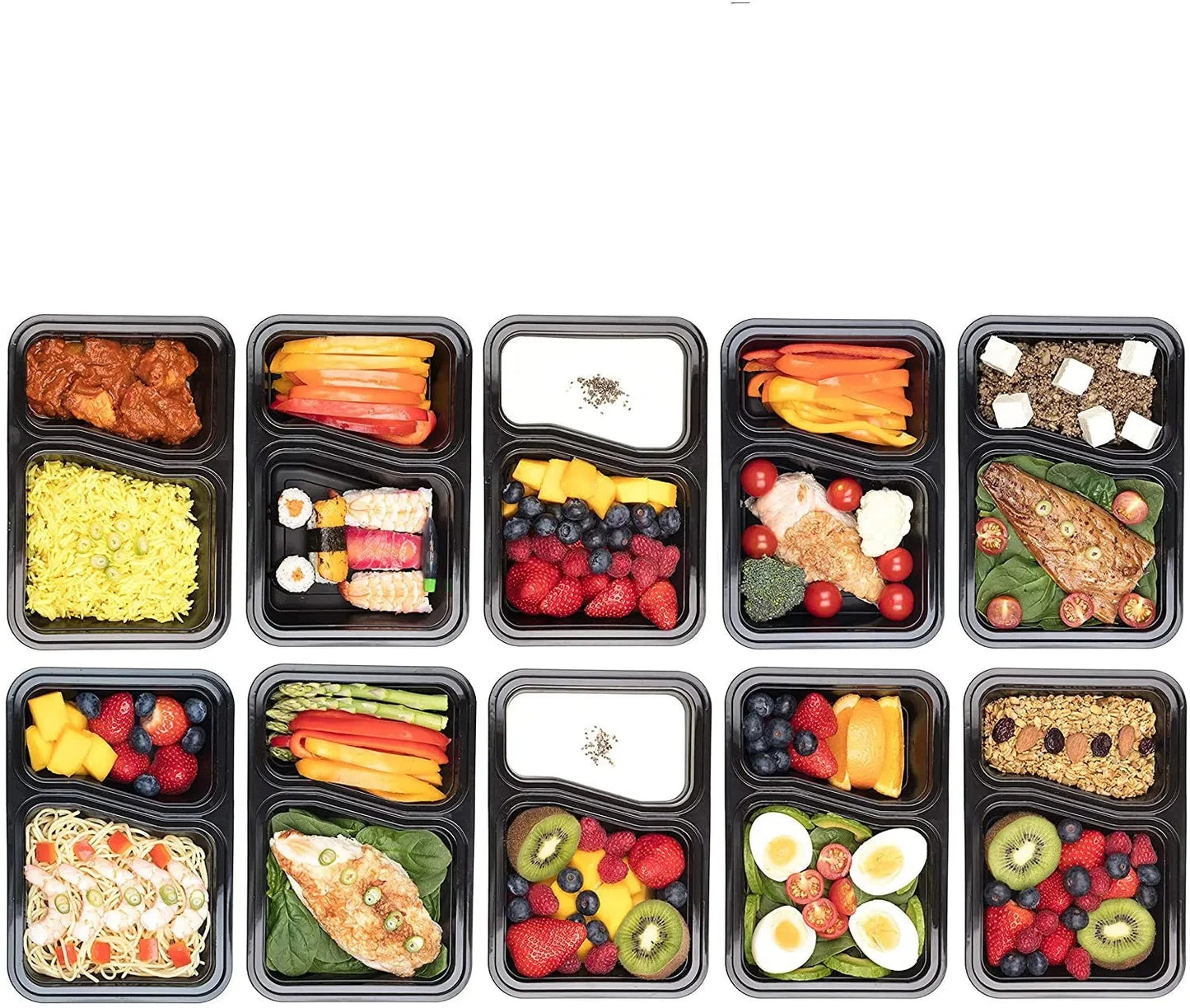 2 Compartment Meal Prep Containers