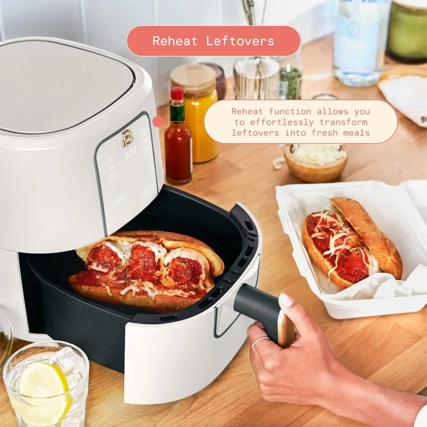 Air Fryer with TurboCrisp Technology, White Icing 3QT