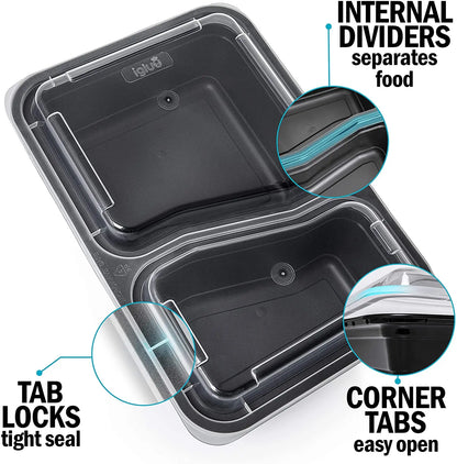 2 Compartment Meal Prep Containers